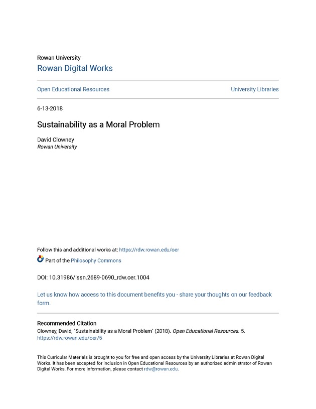 Sustainability as a Moral Problem - Page 1